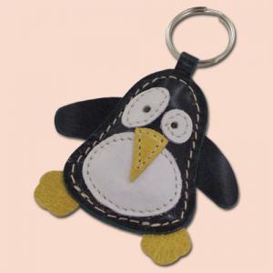 Cute Little Dark Green Penguin Leather Animal Key..